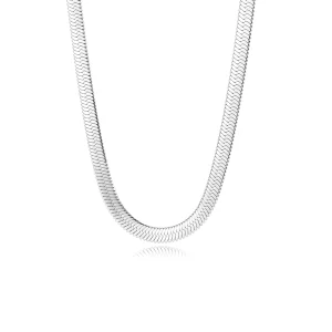 Platte ketting 6mm zilver