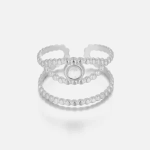 Ring eye white zilver