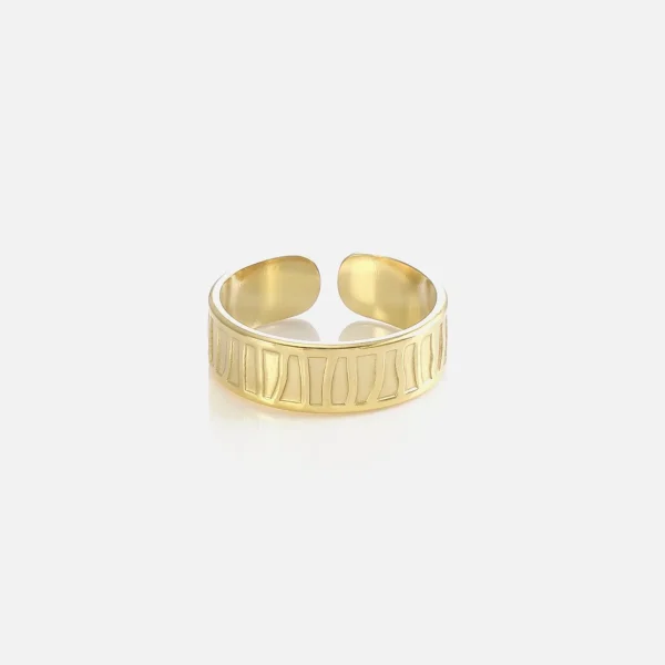 Ring fancy stripes goud