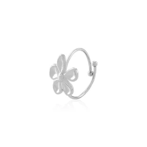 Ring flower zilver