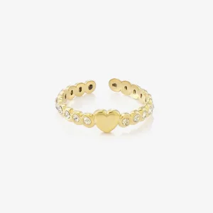 Ring glamour hartje goud