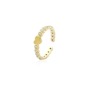 Ring glamour hartje goud