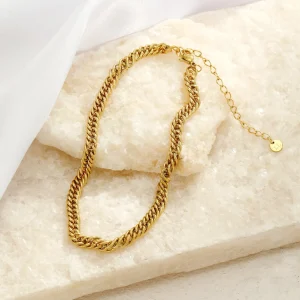 Schakel enkelband goud