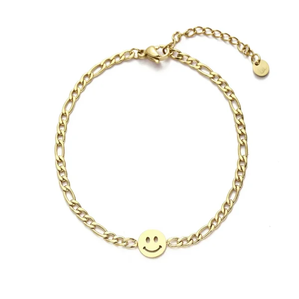 Schakelarmband happy goud