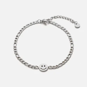 Schakelarmband happy zilver