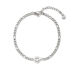 Schakelarmband happy zilver