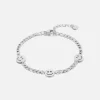 Schakelarmband smiley faces zilver