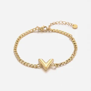 Schakelarmband V goud