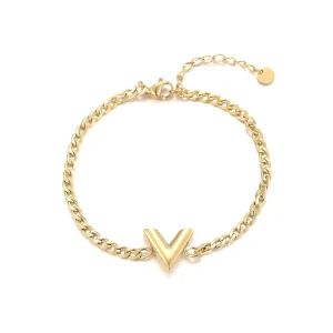 Schakelarmband V goud
