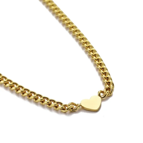 Schakelketting hart goud