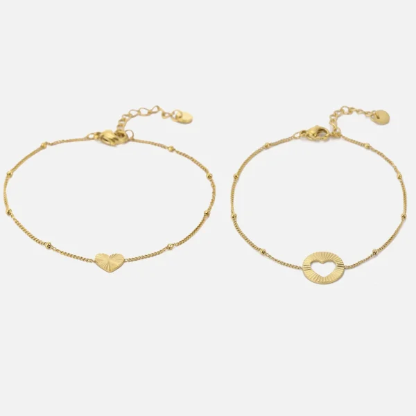 Set armband double love goud