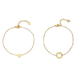 Set armband double love goud