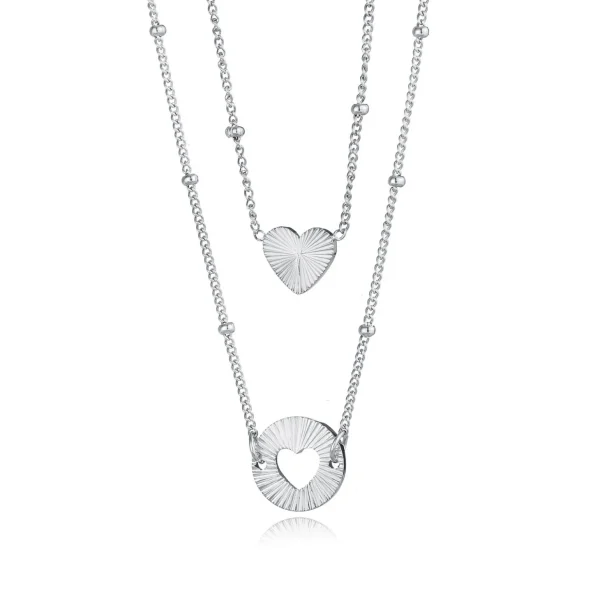 Set kettingen double love zilver