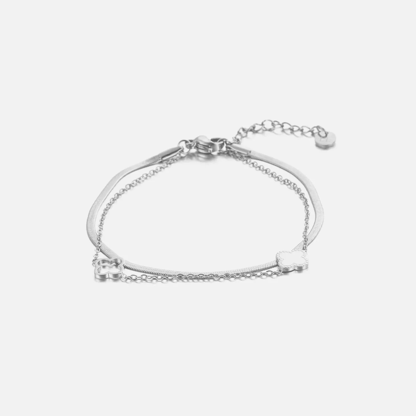 tweelaags_klaver_armband__0-1.webp Tweelaags klaver armband zilver