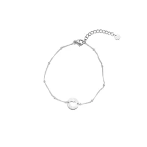 Vriendschaparmband open hartje zilver